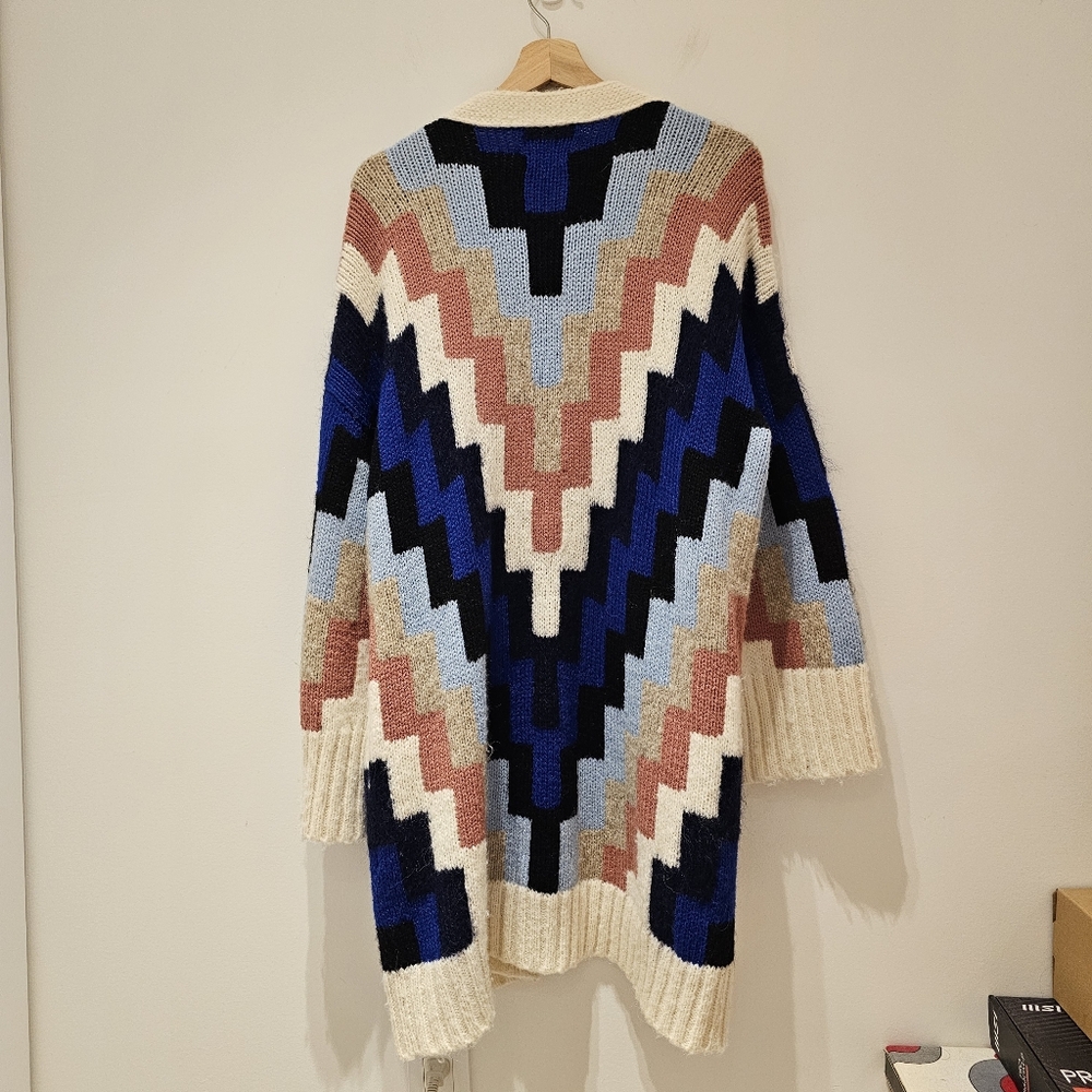 Alpaca Chevron Pattern Cardigan - Picture 5 of 6